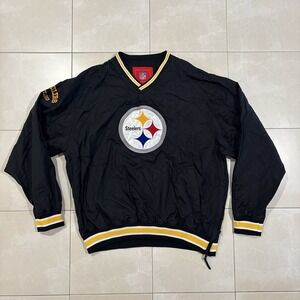 Vintage Pittsburgh Steelers Coach Jacket Pullover Windbreaker Men's Large Y2k